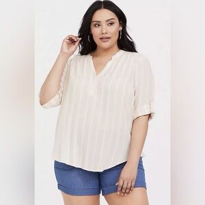 Torrid Blush Pink Striped Blouse